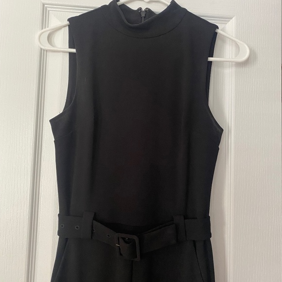 Express Pants - Mock Neck Belted Jumpsuit